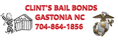 Clint's Bail Bonds Gastonia NC phone number red logo